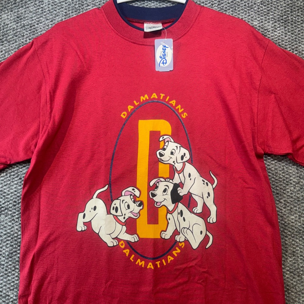 Vintage Disney Store 101 Dalmatians T-Shirt Red Deadstock NWT 90s Mens Medium